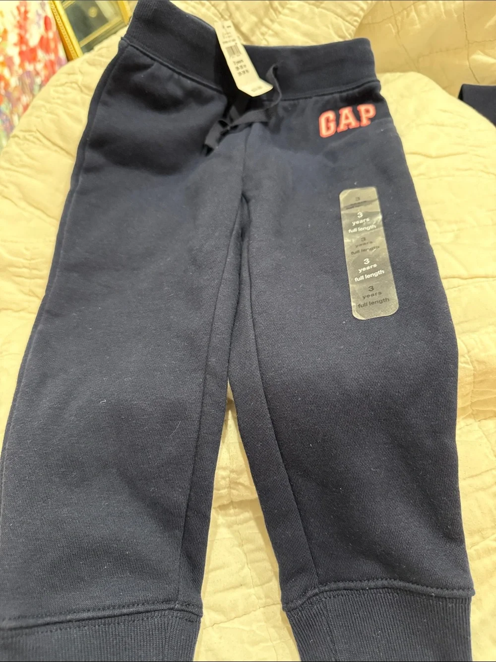 GAP Navy Jogger Pants with Red Logo for Kids